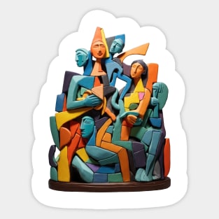 Abstract 3D Cubist Sculpture Sticker